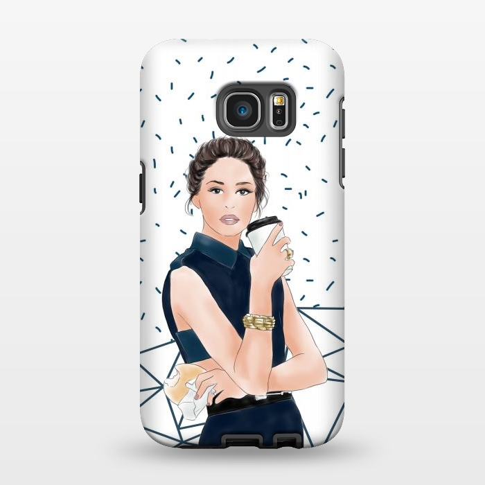 Galaxy S7 EDGE StrongFit Fashion Girl with Coffee by DaDo ART