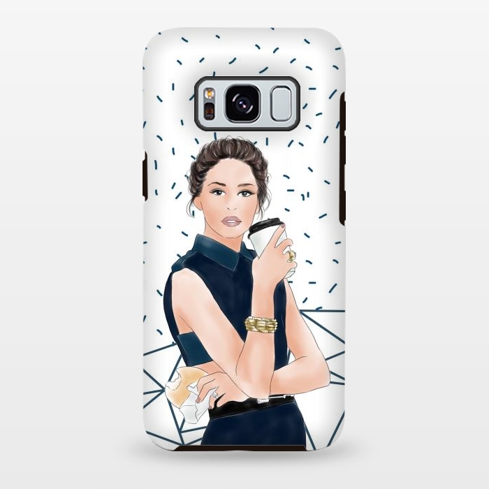 Galaxy S8 plus StrongFit Fashion Girl with Coffee by DaDo ART