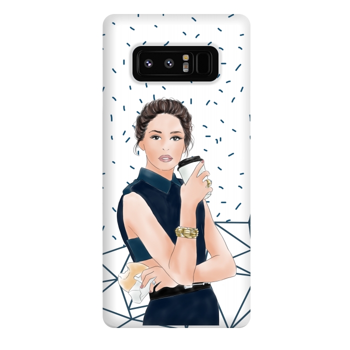 Galaxy Note 8 StrongFit Fashion Girl with Coffee by DaDo ART