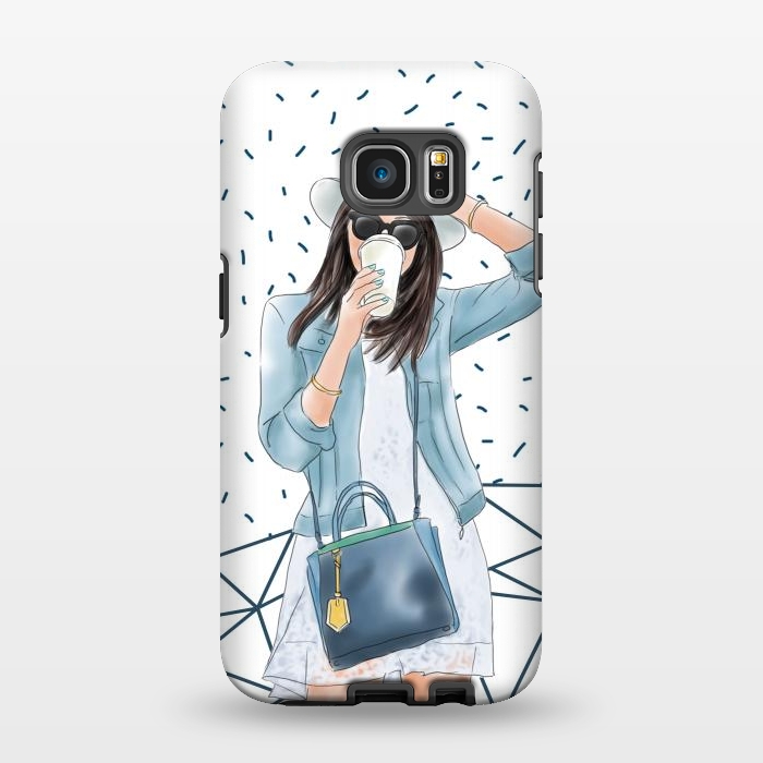 Galaxy S7 EDGE StrongFit Trendy City Fashion Girl by DaDo ART