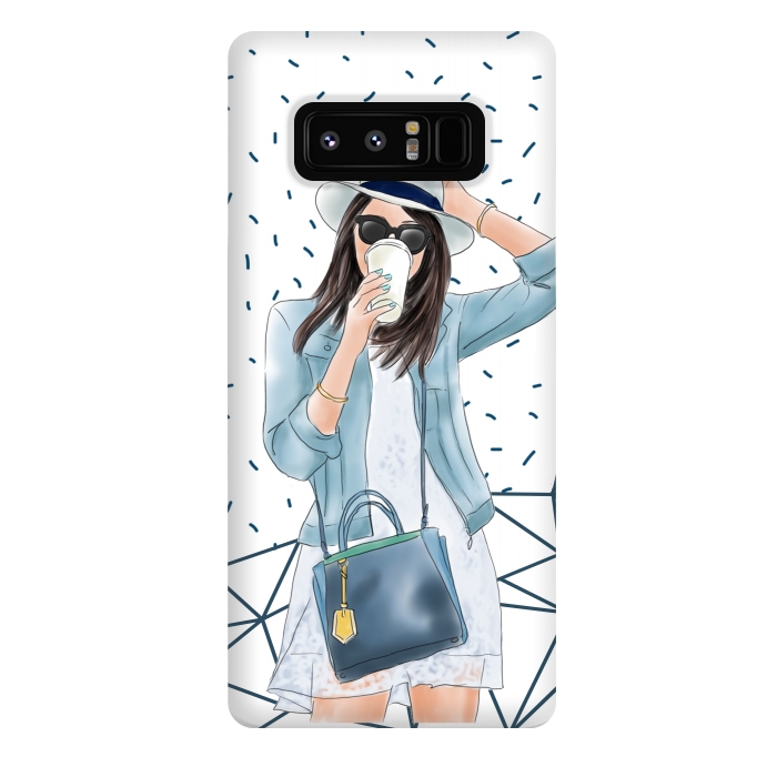 Galaxy Note 8 StrongFit Trendy City Fashion Girl by DaDo ART
