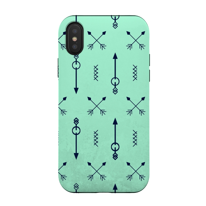 iPhone Xs / X StrongFit arrow pattern green by MALLIKA
