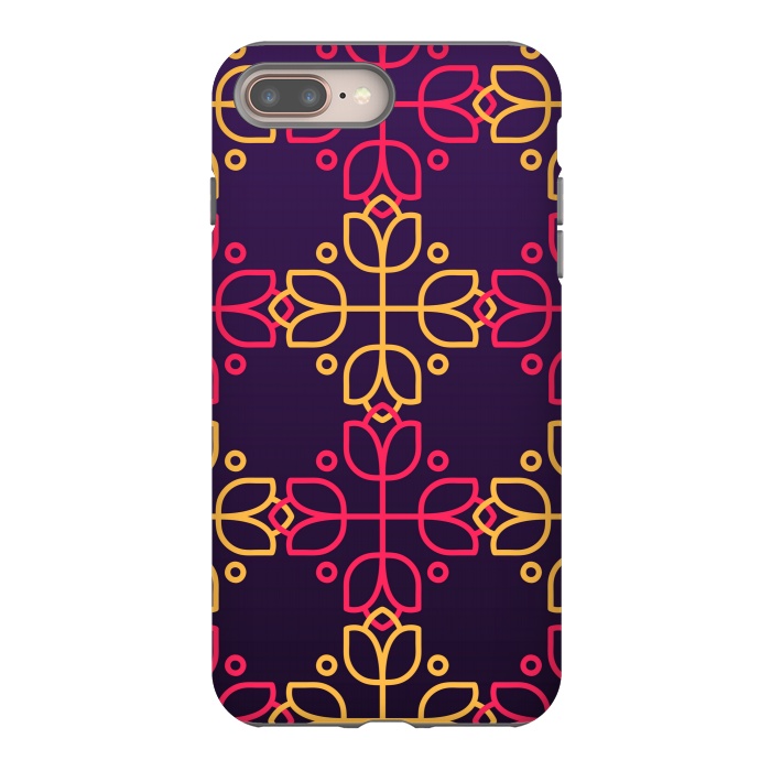iPhone 7 plus StrongFit yellow pink floral pattern by MALLIKA