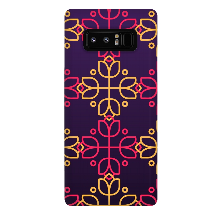 Galaxy Note 8 StrongFit yellow pink floral pattern by MALLIKA