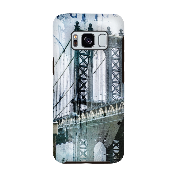 Galaxy S8 StrongFit Brooklyn Bridge Grunge Mixed Media Art by Andrea Haase