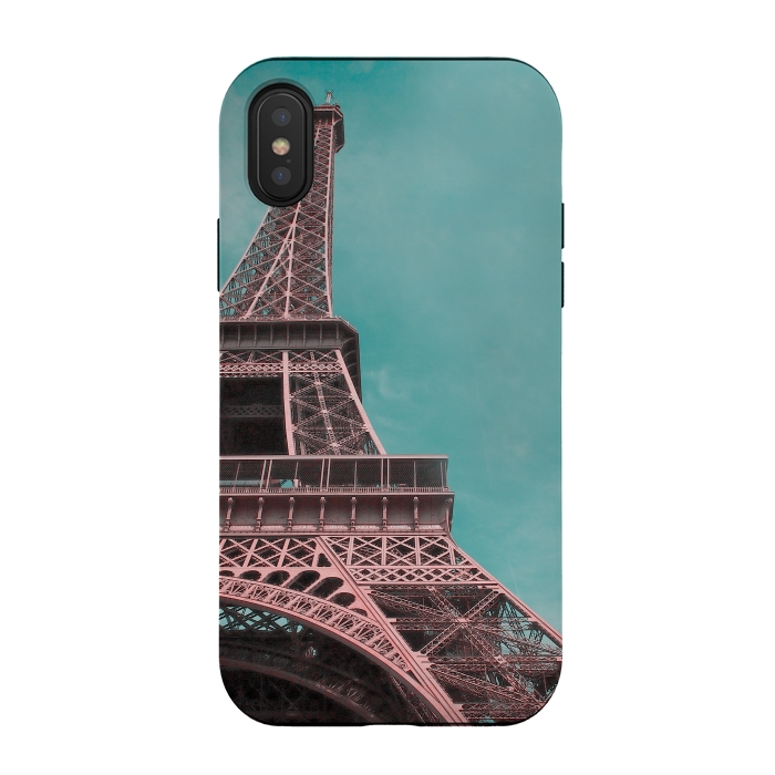 iPhone Xs / X StrongFit Pink Paris Eiffeltower by Andrea Haase