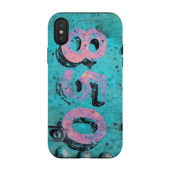 iPhone Xs / X StrongFit Number 850 Spray Paint Grunge by Andrea Haase