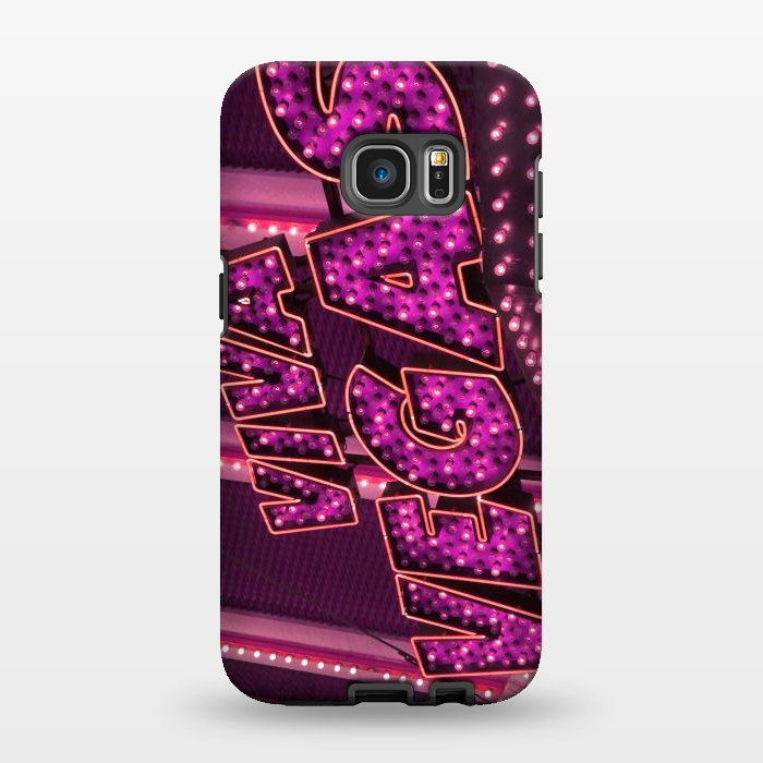 Galaxy S7 EDGE StrongFit Pink Las Vegas Neon Sign by Andrea Haase