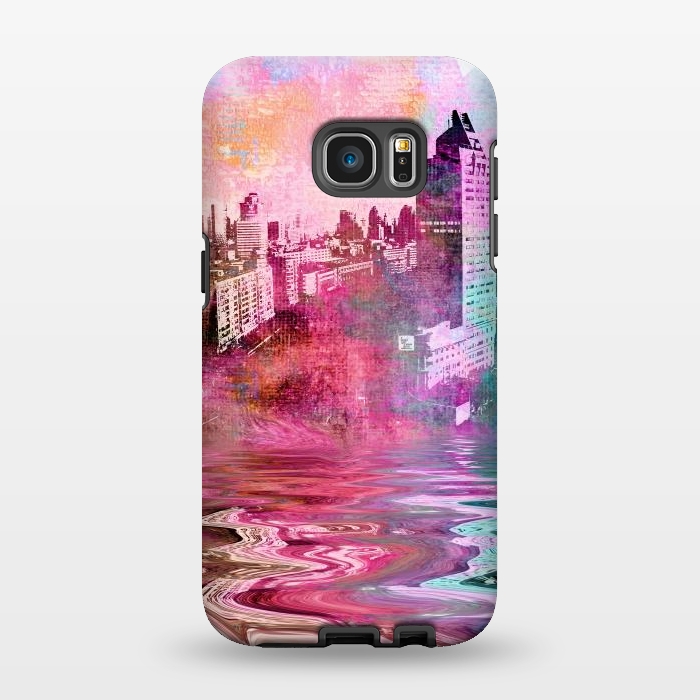Galaxy S7 EDGE StrongFit Surreal City Urban Mixed Media Art by Andrea Haase