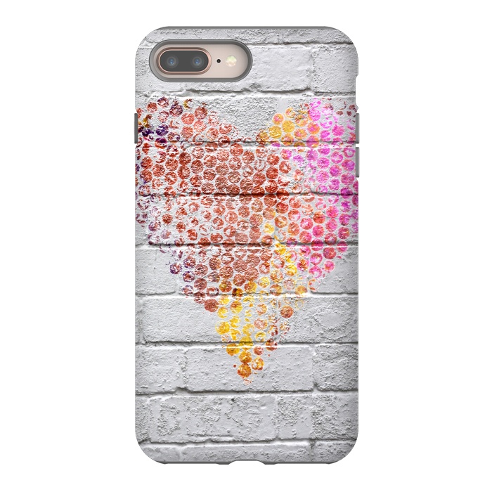 iPhone 7 plus StrongFit Spray Paint Heart On Brick Wall by Andrea Haase