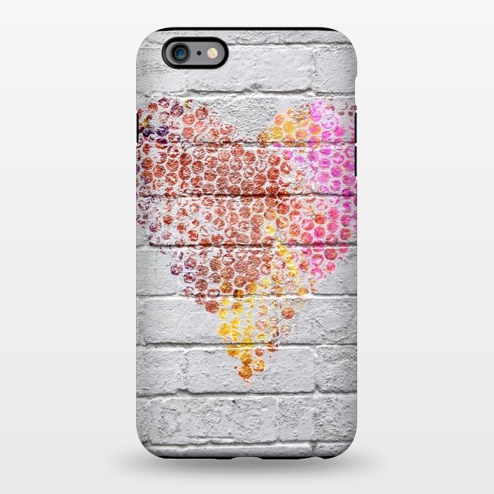 iPhone 6/6s plus StrongFit Spray Paint Heart On Brick Wall by Andrea Haase