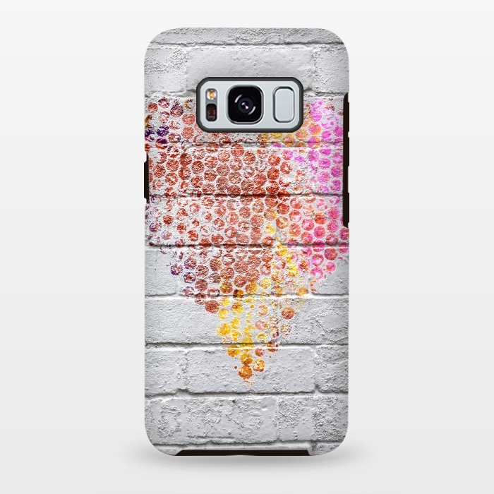 Galaxy S8 plus StrongFit Spray Paint Heart On Brick Wall by Andrea Haase