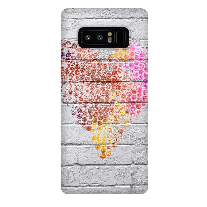 Galaxy Note 8 StrongFit Spray Paint Heart On Brick Wall by Andrea Haase
