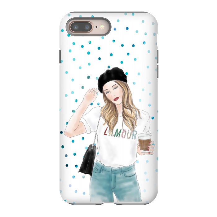 iPhone 7 plus StrongFit Lamour Coffee Fashion Girl by DaDo ART