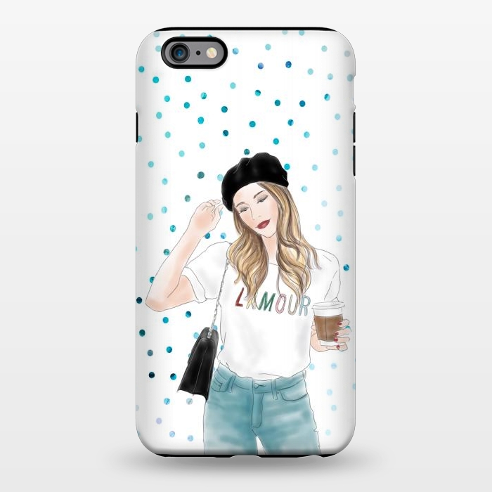 iPhone 6/6s plus StrongFit Lamour Coffee Fashion Girl by DaDo ART