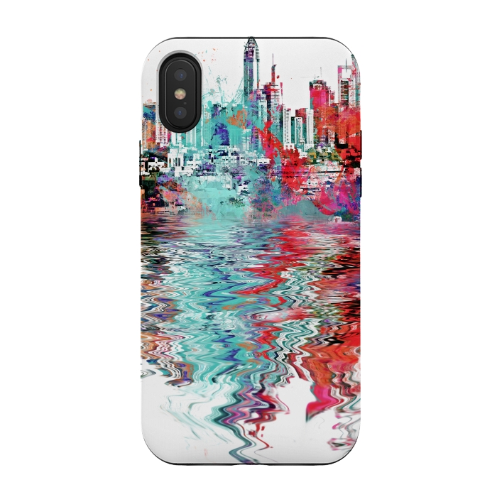 iPhone Xs / X StrongFit Surreal City Skyline by Andrea Haase