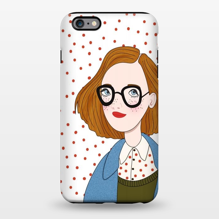 iPhone 6/6s plus StrongFit Trendy Fashion Girl with Red Polka Dots by DaDo ART