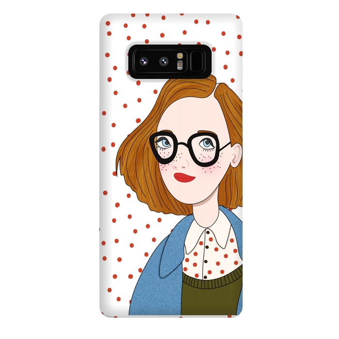 Galaxy Note 8 StrongFit Trendy Fashion Girl with Red Polka Dots by DaDo ART