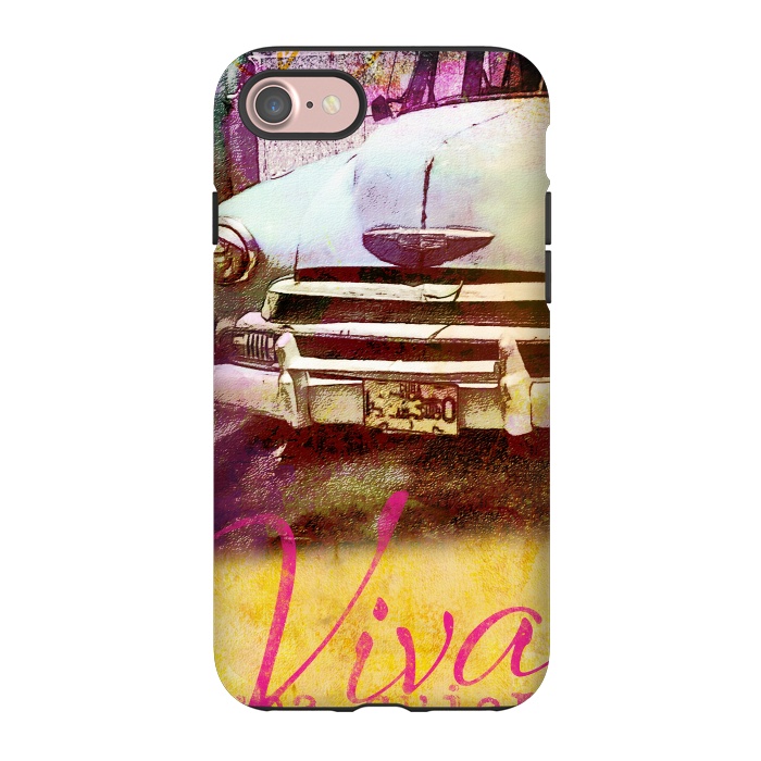 iPhone 7 StrongFit Viva Cuba Old Car Mixed Media Art by Andrea Haase