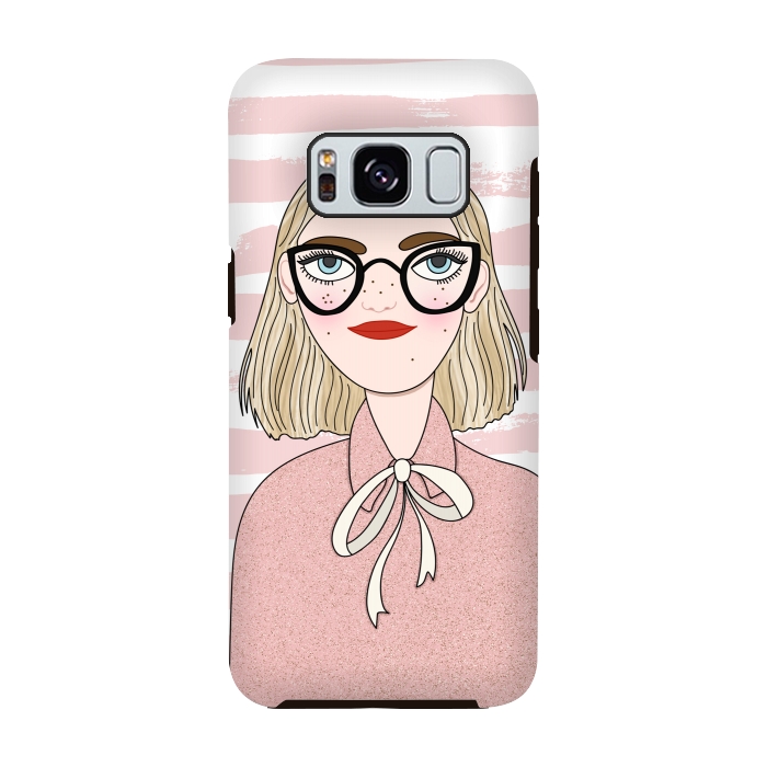 Galaxy S8 StrongFit Cute Pink Fashion Girl by DaDo ART