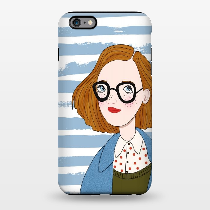 iPhone 6/6s plus StrongFit Fashion Girl and Blue  Stripes  by DaDo ART