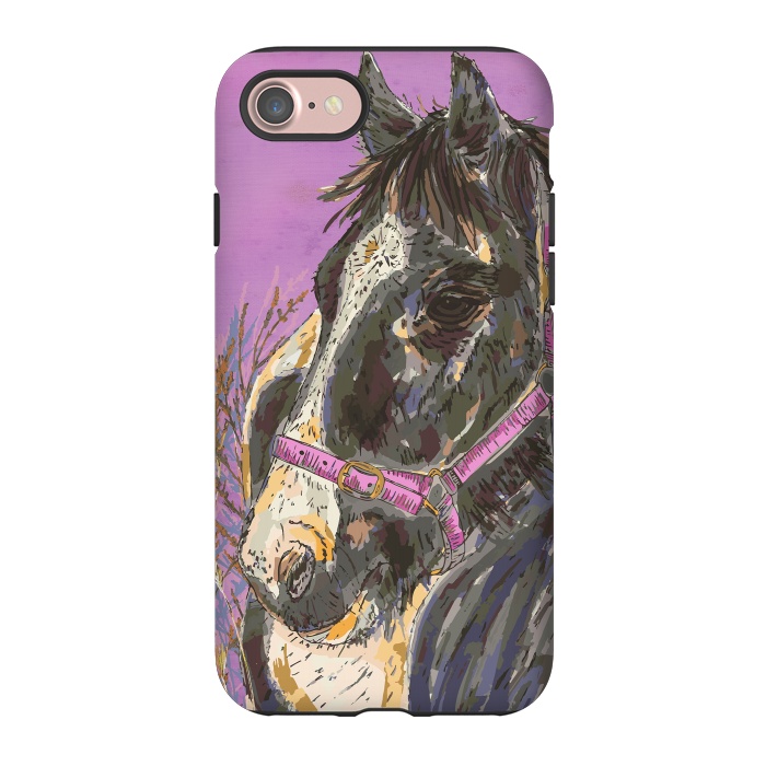 iPhone 7 StrongFit Black and White Horse by Lotti Brown