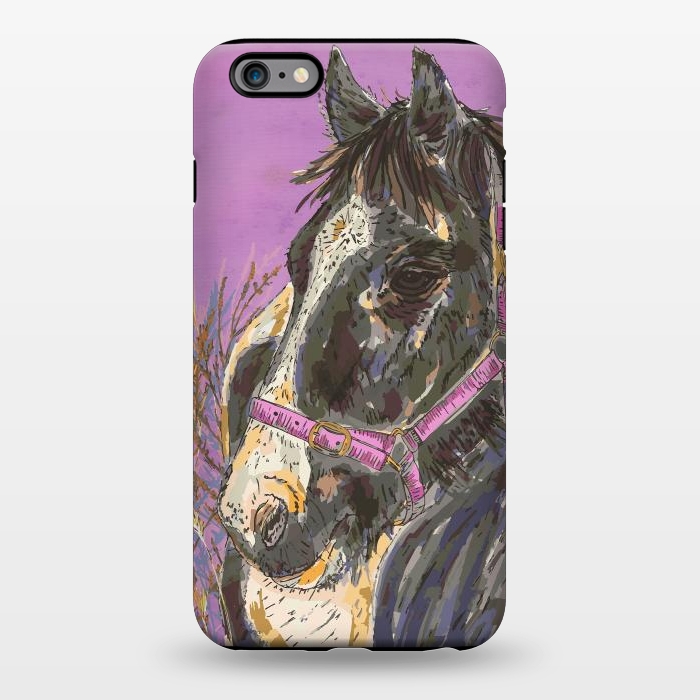 iPhone 6/6s plus StrongFit Black and White Horse by Lotti Brown