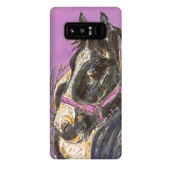 Galaxy Note 8 StrongFit Black and White Horse by Lotti Brown