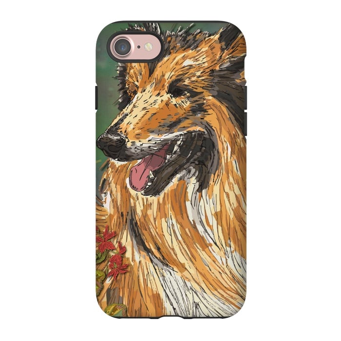 iPhone 7 StrongFit Rough Collie (Summer) by Lotti Brown