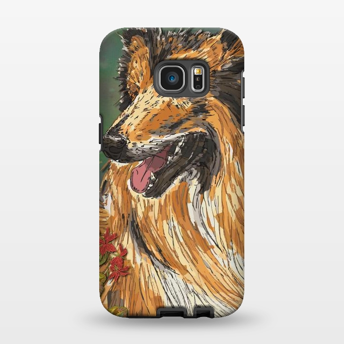Galaxy S7 EDGE StrongFit Rough Collie (Summer) by Lotti Brown