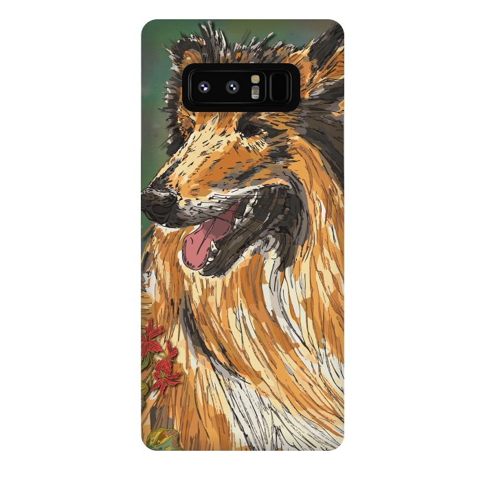 Galaxy Note 8 StrongFit Rough Collie (Summer) by Lotti Brown