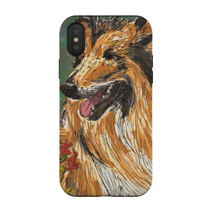 iPhone Xs / X StrongFit Rough Collie (Summer) by Lotti Brown
