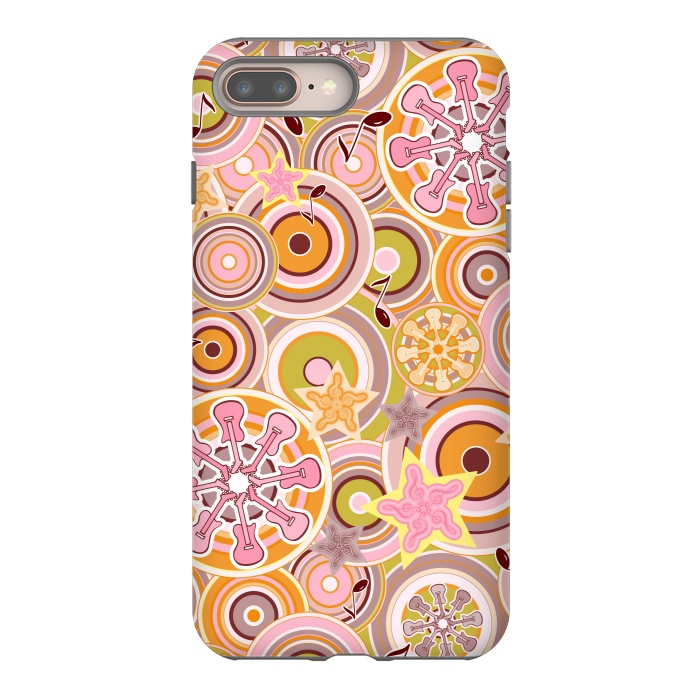 iPhone 7 plus StrongFit Glam Boho Rock in Pink and Orange by Paula Ohreen