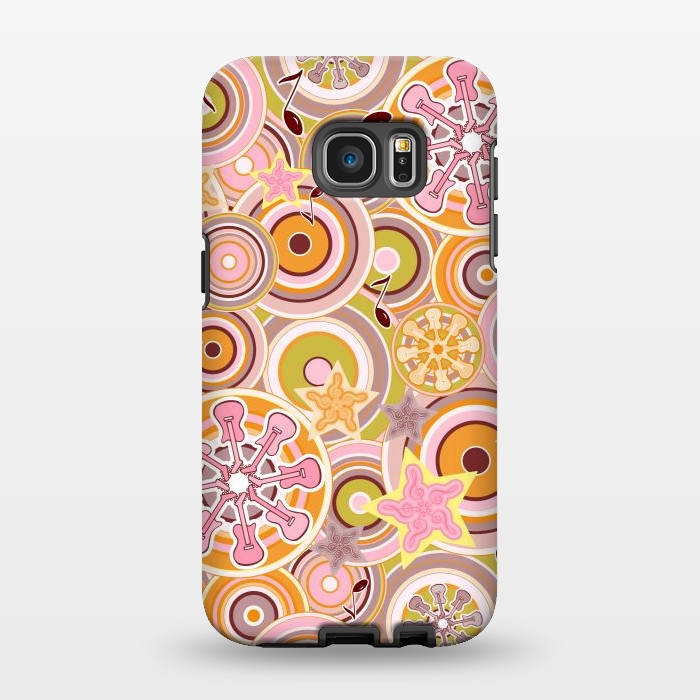 Galaxy S7 EDGE StrongFit Glam Boho Rock in Pink and Orange by Paula Ohreen