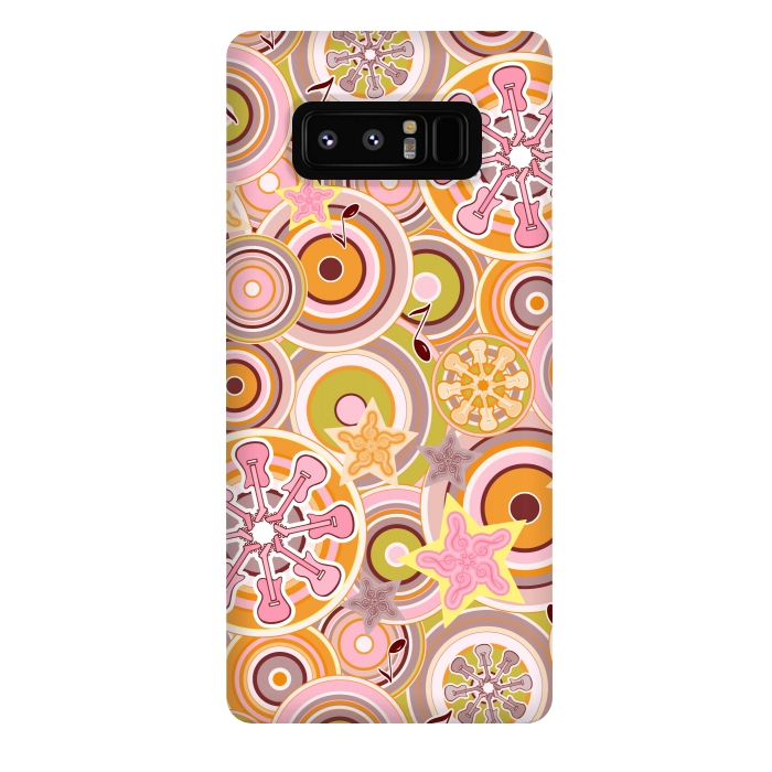 Galaxy Note 8 StrongFit Glam Boho Rock in Pink and Orange by Paula Ohreen