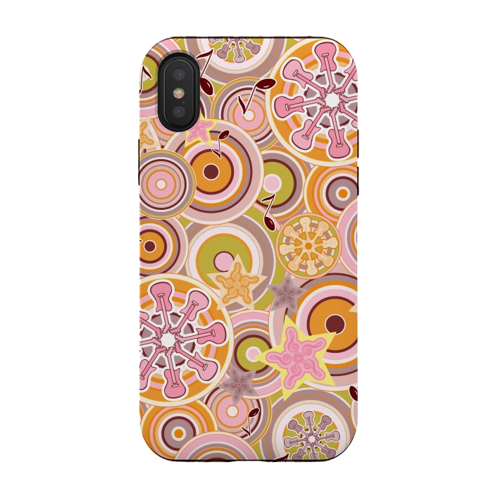 iPhone Xs / X StrongFit Glam Boho Rock in Pink and Orange by Paula Ohreen