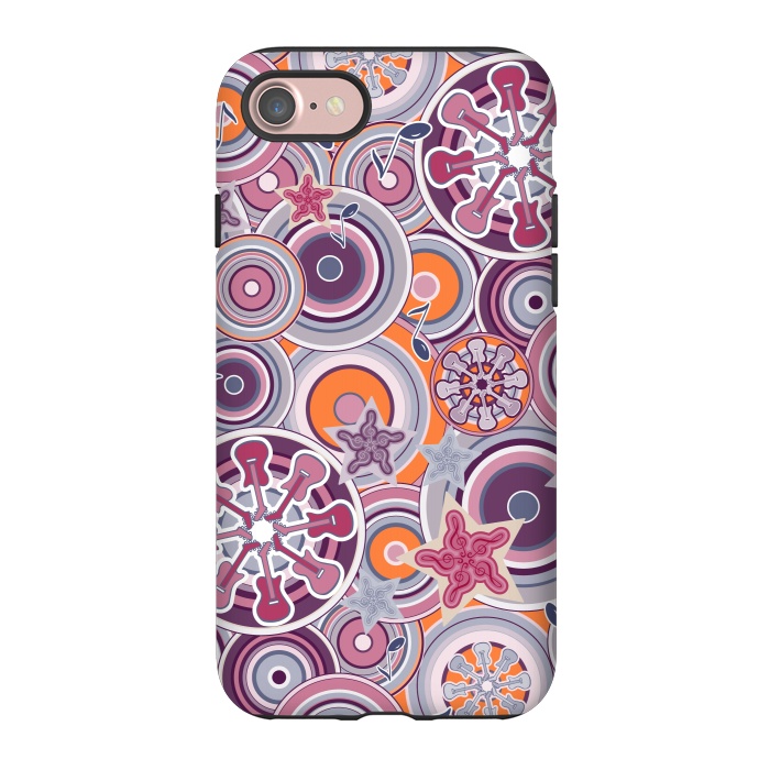iPhone 7 StrongFit Glam Boho Rock in Purple and Orange by Paula Ohreen