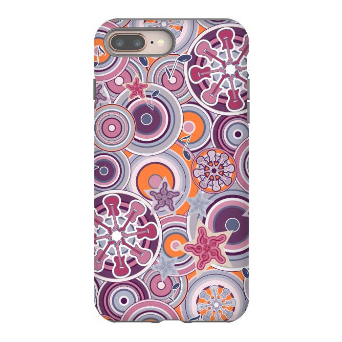 iPhone 7 plus StrongFit Glam Boho Rock in Purple and Orange by Paula Ohreen