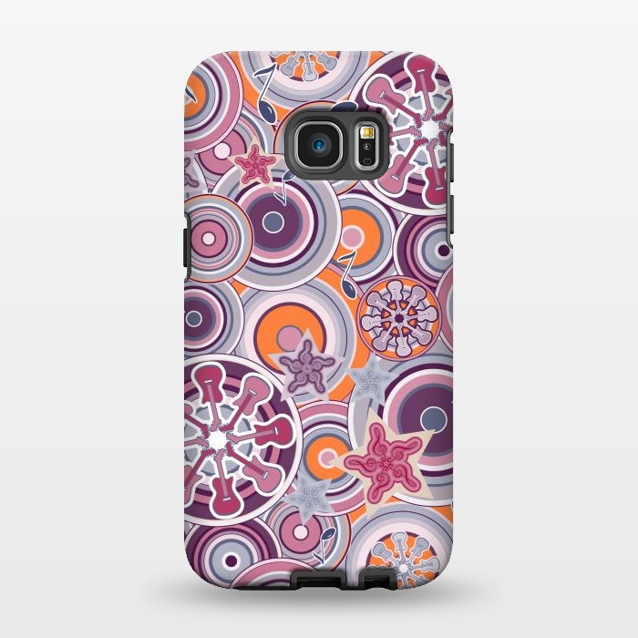 Galaxy S7 EDGE StrongFit Glam Boho Rock in Purple and Orange by Paula Ohreen