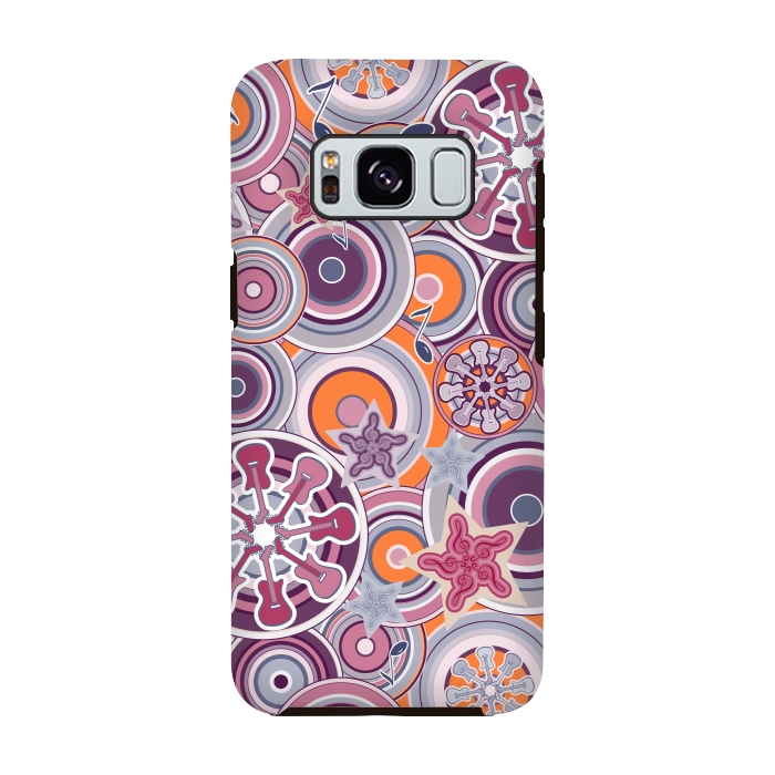 Galaxy S8 StrongFit Glam Boho Rock in Purple and Orange by Paula Ohreen