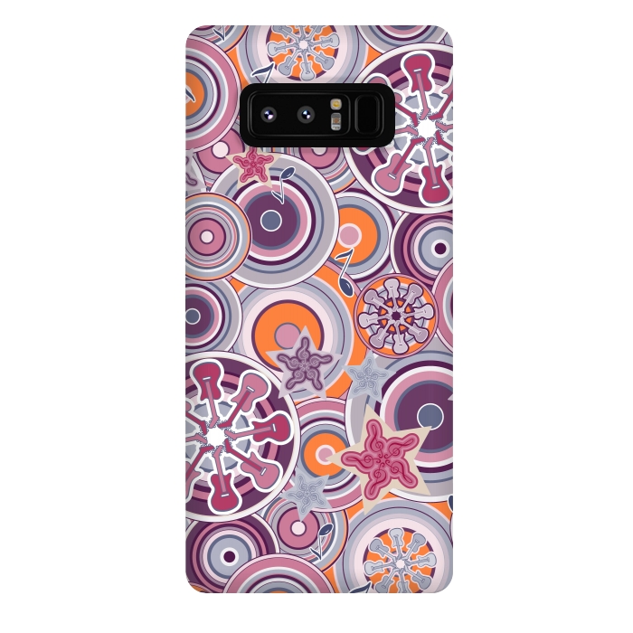Galaxy Note 8 StrongFit Glam Boho Rock in Purple and Orange by Paula Ohreen