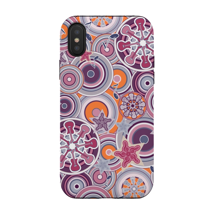 iPhone Xs / X StrongFit Glam Boho Rock in Purple and Orange by Paula Ohreen
