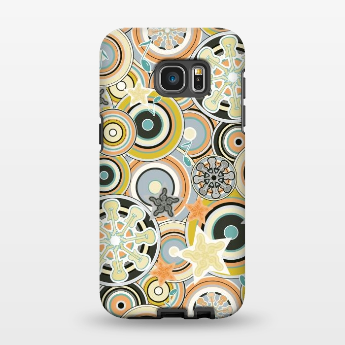 Galaxy S7 EDGE StrongFit Glam Boho Rock in Navy and Green by Paula Ohreen