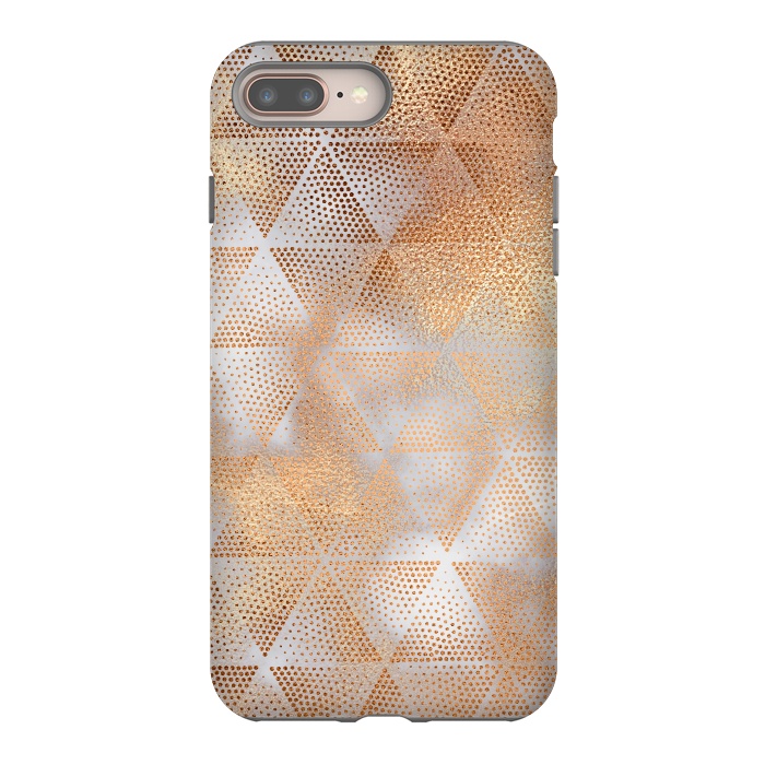 iPhone 7 plus StrongFit Rose Gold Marble Triangle Pattern by  Utart