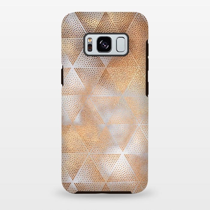 Galaxy S8 plus StrongFit Rose Gold Marble Triangle Pattern by  Utart
