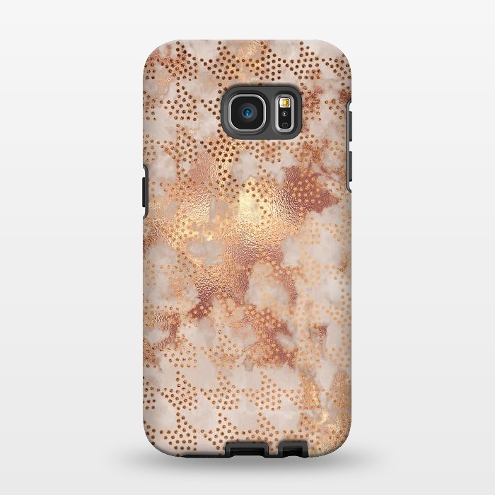 Galaxy S7 EDGE StrongFit Geometrical modern Rose Gold Marble Pattern by  Utart