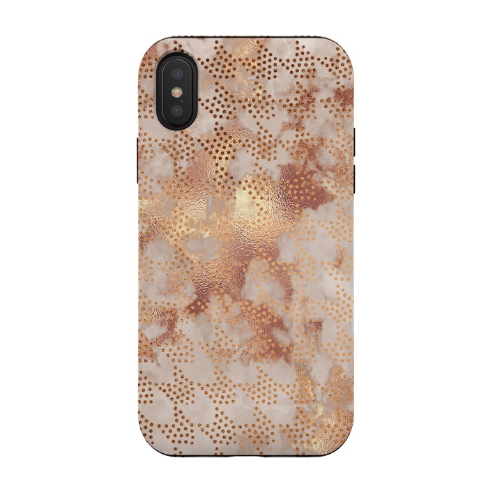 iPhone Xs / X StrongFit Geometrical modern Rose Gold Marble Pattern by  Utart