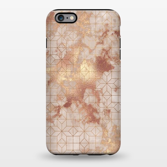 iPhone 6/6s plus StrongFit Simply Minimalistic  Rose Gold Shapes Marble Pattern by  Utart