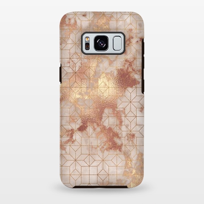 Galaxy S8 plus StrongFit Simply Minimalistic  Rose Gold Shapes Marble Pattern by  Utart
