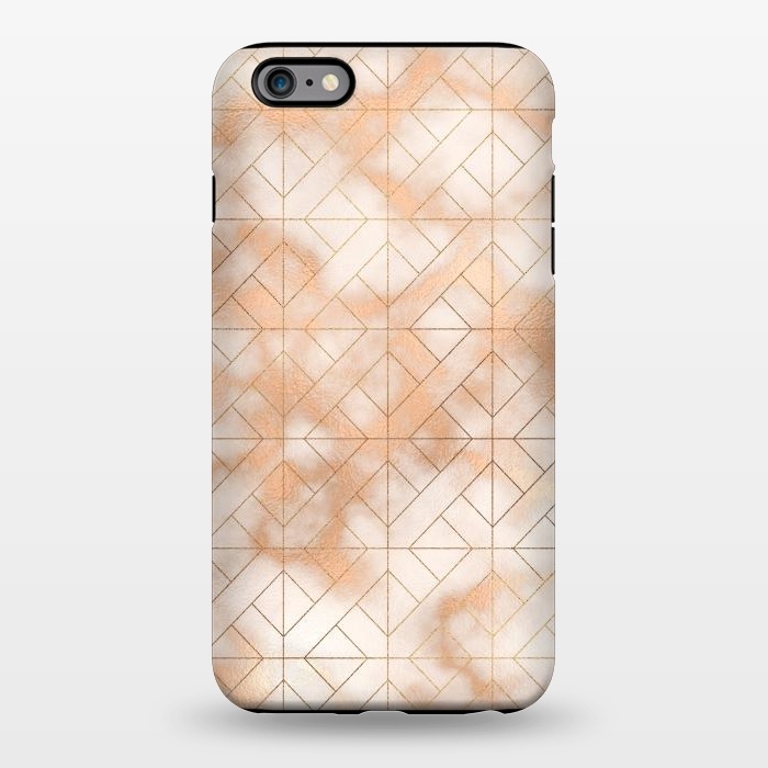 iPhone 6/6s plus StrongFit Modern Quadrangle Shapes Rose Gold Marble Pattern by  Utart